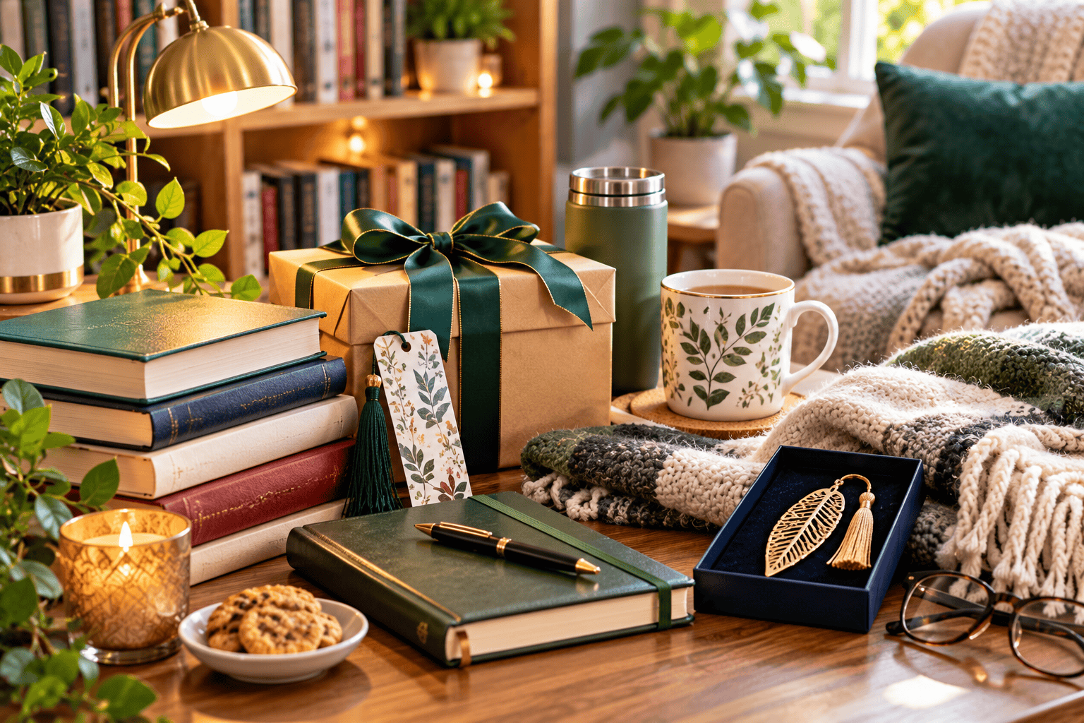Best gifts for book lovers including books reading accessories and a wrapped present