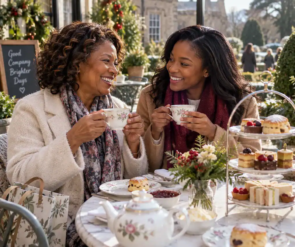 Mum and adult daughter enjoying time together as a Christmas experience gift