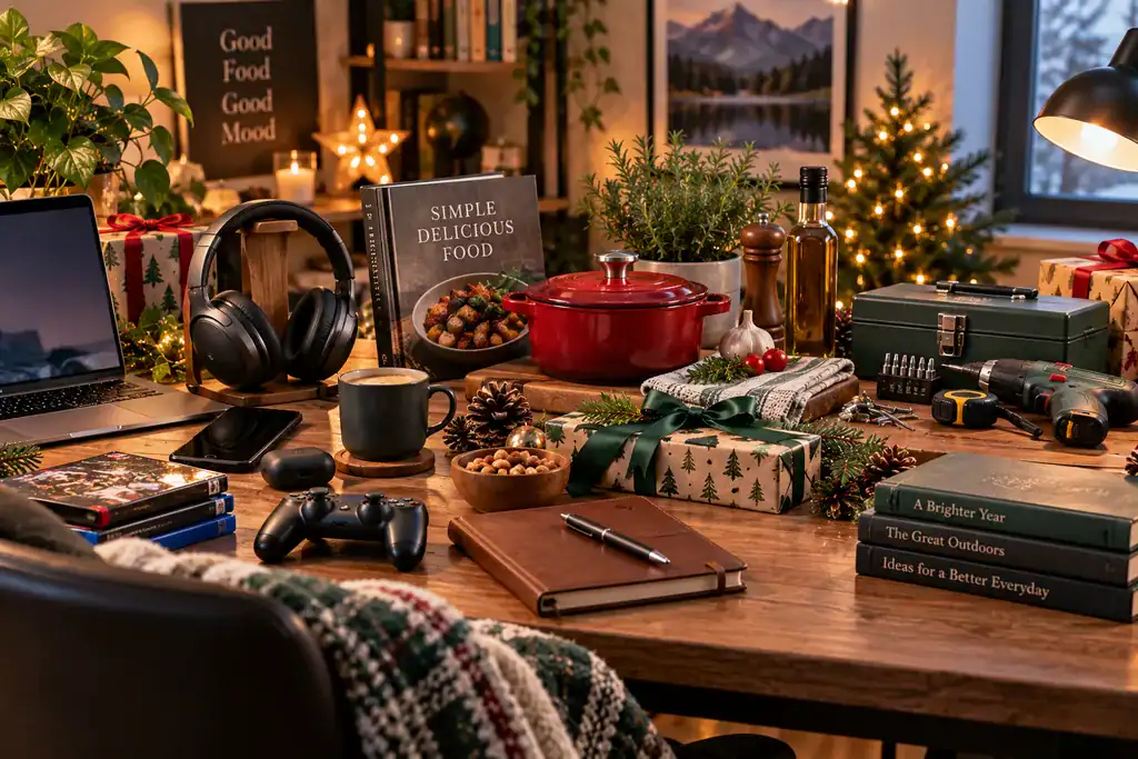 Christmas gift ideas for men based on technology, cooking, DIY, gaming and reading interests