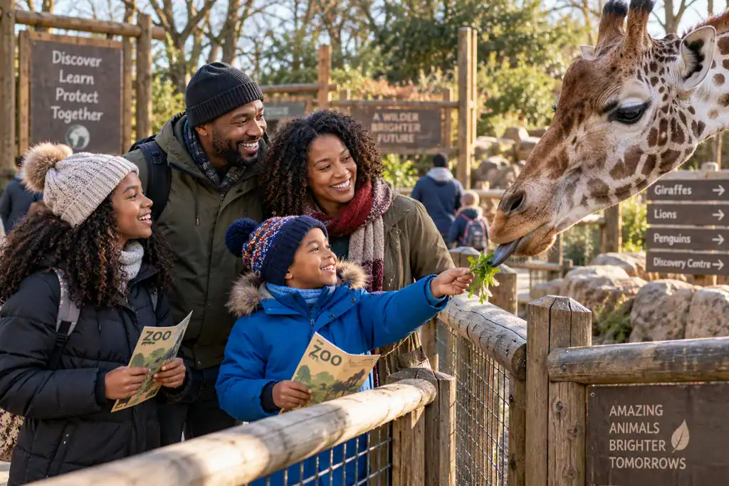 Family enjoying a shared day out as a Christmas experience gift.