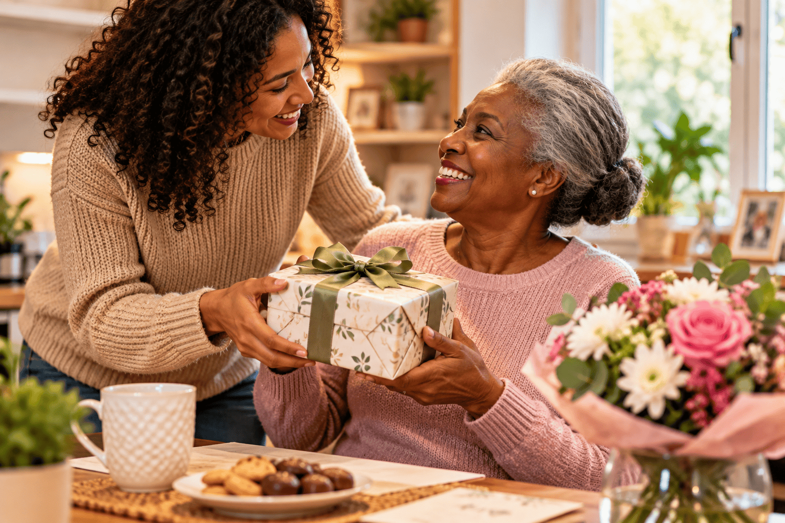 A thoughtful thank you gift being given to someone special